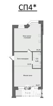 1-к квартира, вторичка, 89м2, 2/4 этаж