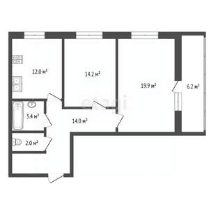 2-к квартира, вторичка, 65м2, 7/10 этаж