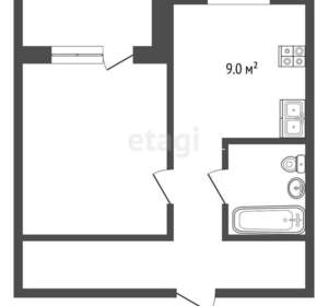 1-к квартира, вторичка, 36м2, 2/5 этаж