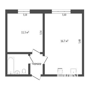 2-к квартира, вторичка, 34м2, 8/9 этаж