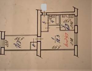 2-к квартира, вторичка, 45м2, 1/5 этаж