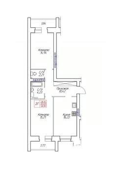 2-к квартира, строящийся дом, 67м2, 2/8 этаж