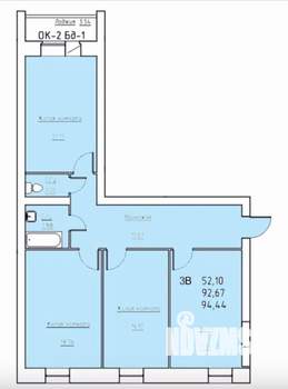 3-к квартира, вторичка, 94м2, 1/4 этаж