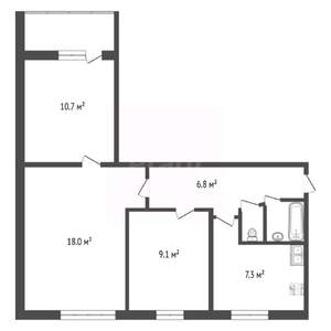 3-к квартира, вторичка, 55м2, 1/9 этаж