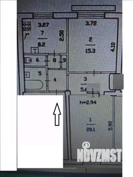 2-к квартира, вторичка, 57м2, 5/5 этаж