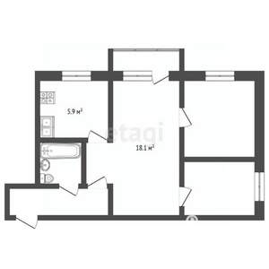 2-к квартира, вторичка, 41м2, 4/5 этаж