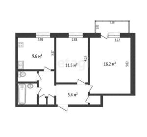 2-к квартира, вторичка, 50м2, 2/11 этаж
