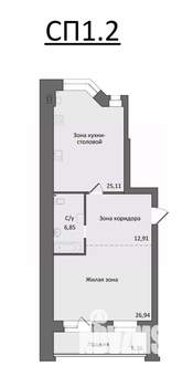 3-к квартира, строящийся дом, 79м2, 1/4 этаж