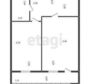 1-к квартира, вторичка, 42м2, 4/10 этаж