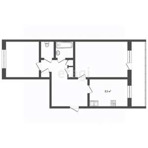 2-к квартира, вторичка, 49м2, 4/5 этаж