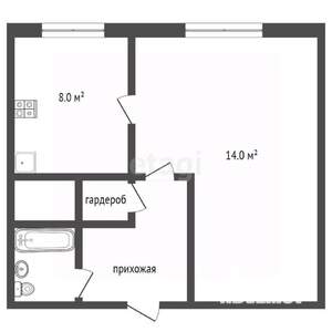 1-к квартира, вторичка, 31м2, 1/10 этаж