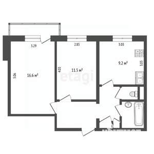 2-к квартира, вторичка, 50м2, 4/9 этаж