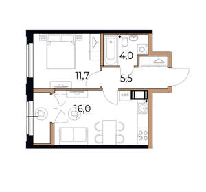 1-к квартира, вторичка, 39м2, 15/17 этаж