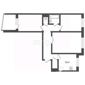 3-к квартира, вторичка, 63м2, 5/9 этаж