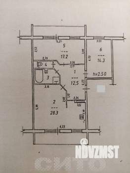 2-к квартира, вторичка, 79м2, 1/5 этаж