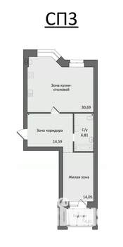 1-к квартира, вторичка, 70м2, 4/4 этаж