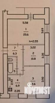 3-к квартира, вторичка, 59м2, 9/9 этаж