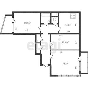 3-к квартира, вторичка, 67м2, 8/10 этаж