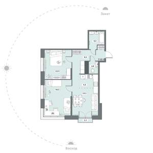 2-к квартира, вторичка, 65м2, 16/16 этаж