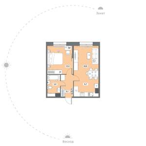 1-к квартира, вторичка, 47м2, 4/16 этаж