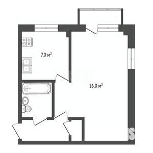 1-к квартира, вторичка, 31м2, 5/5 этаж