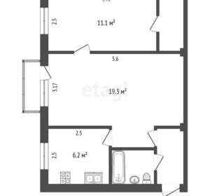 2-к квартира, вторичка, 45м2, 5/5 этаж