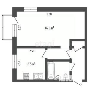 1-к квартира, вторичка, 31м2, 4/5 этаж