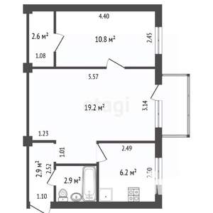 2-к квартира, вторичка, 45м2, 3/5 этаж