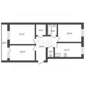 3-к квартира, вторичка, 81м2, 8/10 этаж