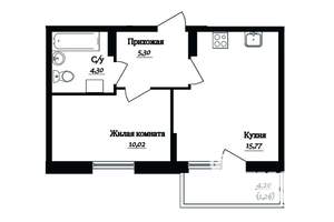 1-к квартира, строящийся дом, 40м2, 5/16 этаж