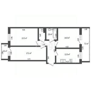 3-к квартира, вторичка, 70м2, 8/9 этаж