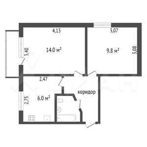 2-к квартира, вторичка, 37м2, 2/5 этаж