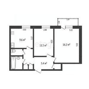 2-к квартира, вторичка, 50м2, 2/11 этаж