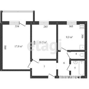 2-к квартира, вторичка, 50м2, 8/10 этаж