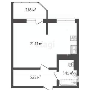 Студия квартира, вторичка, 32м2, 10/12 этаж