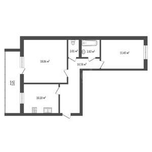 2-к квартира, вторичка, 54м2, 4/9 этаж