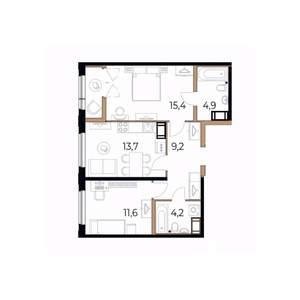 2-к квартира, вторичка, 60м2, 16/17 этаж