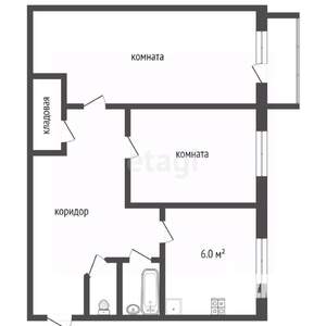 2-к квартира, вторичка, 44м2, 4/5 этаж