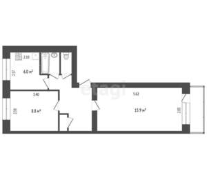 2-к квартира, вторичка, 39м2, 2/5 этаж
