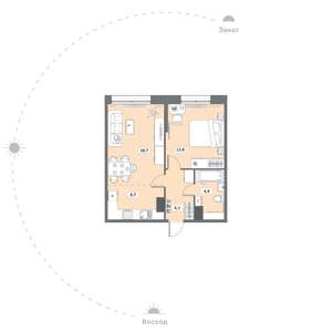 1-к квартира, вторичка, 47м2, 6/16 этаж