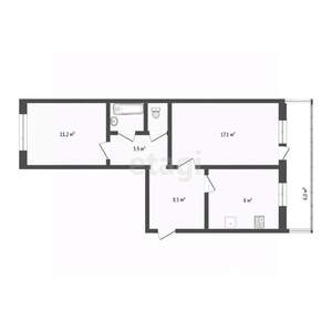 2-к квартира, вторичка, 48м2, 5/5 этаж