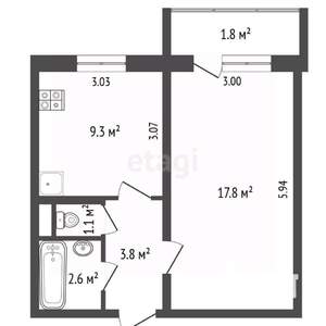 1-к квартира, вторичка, 35м2, 10/10 этаж