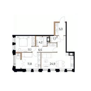 2-к квартира, вторичка, 67м2, 7/17 этаж
