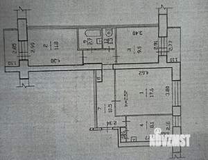 3-к квартира, вторичка, 62м2, 2/9 этаж