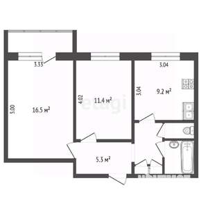 2-к квартира, вторичка, 53м2, 2/10 этаж