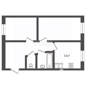 2-к квартира, вторичка, 44м2, 1/5 этаж