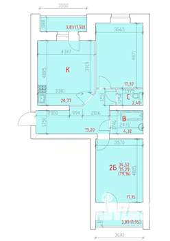 2-к квартира, строящийся дом, 79м2, 4/16 этаж