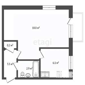 1-к квартира, вторичка, 31м2, 3/5 этаж