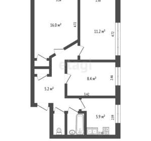 3-к квартира, вторичка, 51м2, 1/5 этаж