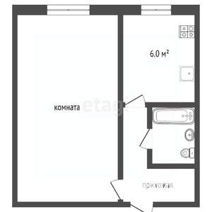 1-к квартира, вторичка, 29м2, 1/5 этаж